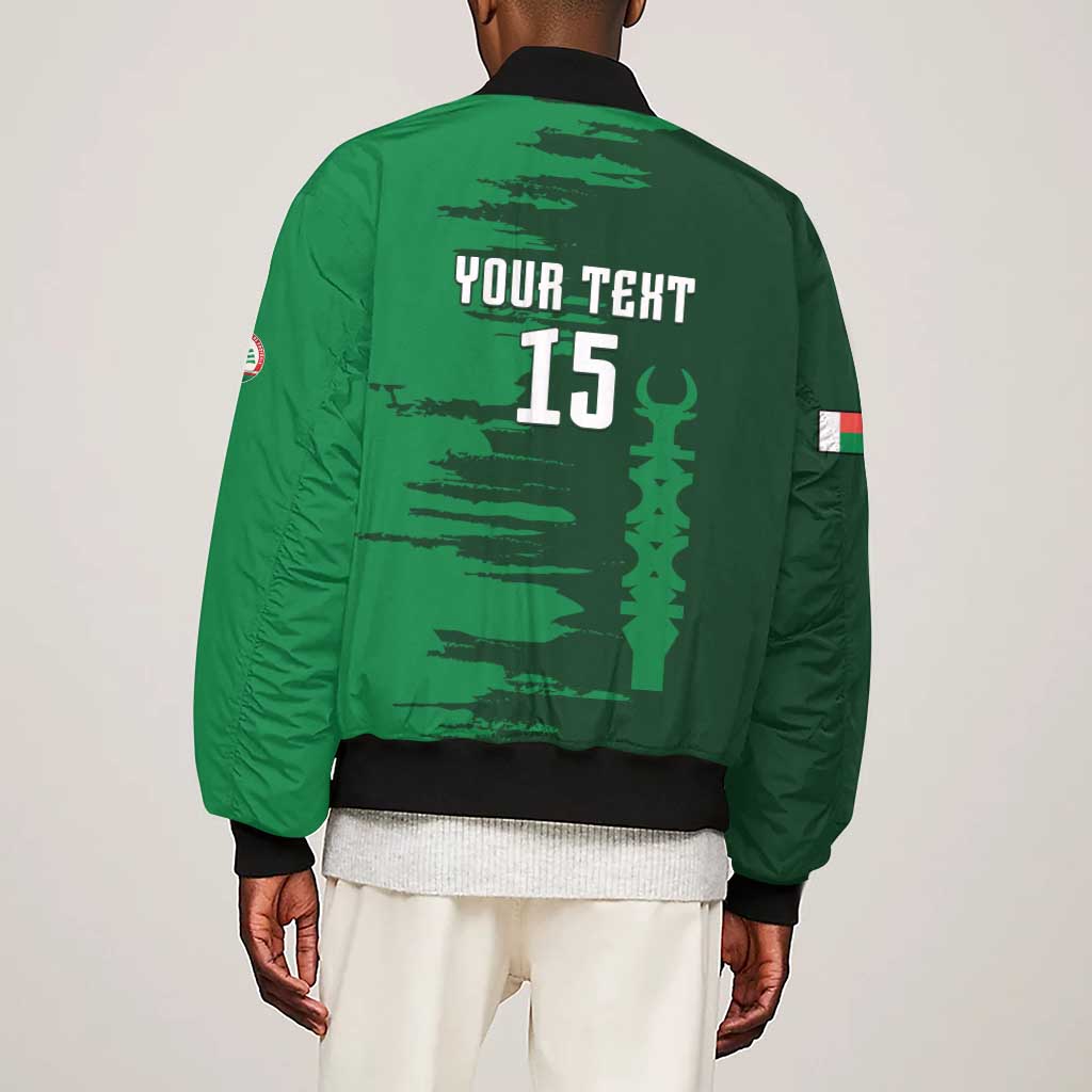 Madagascar Football Custom Sleeve Zip Bomber Jacket Go Champions - African Pride
