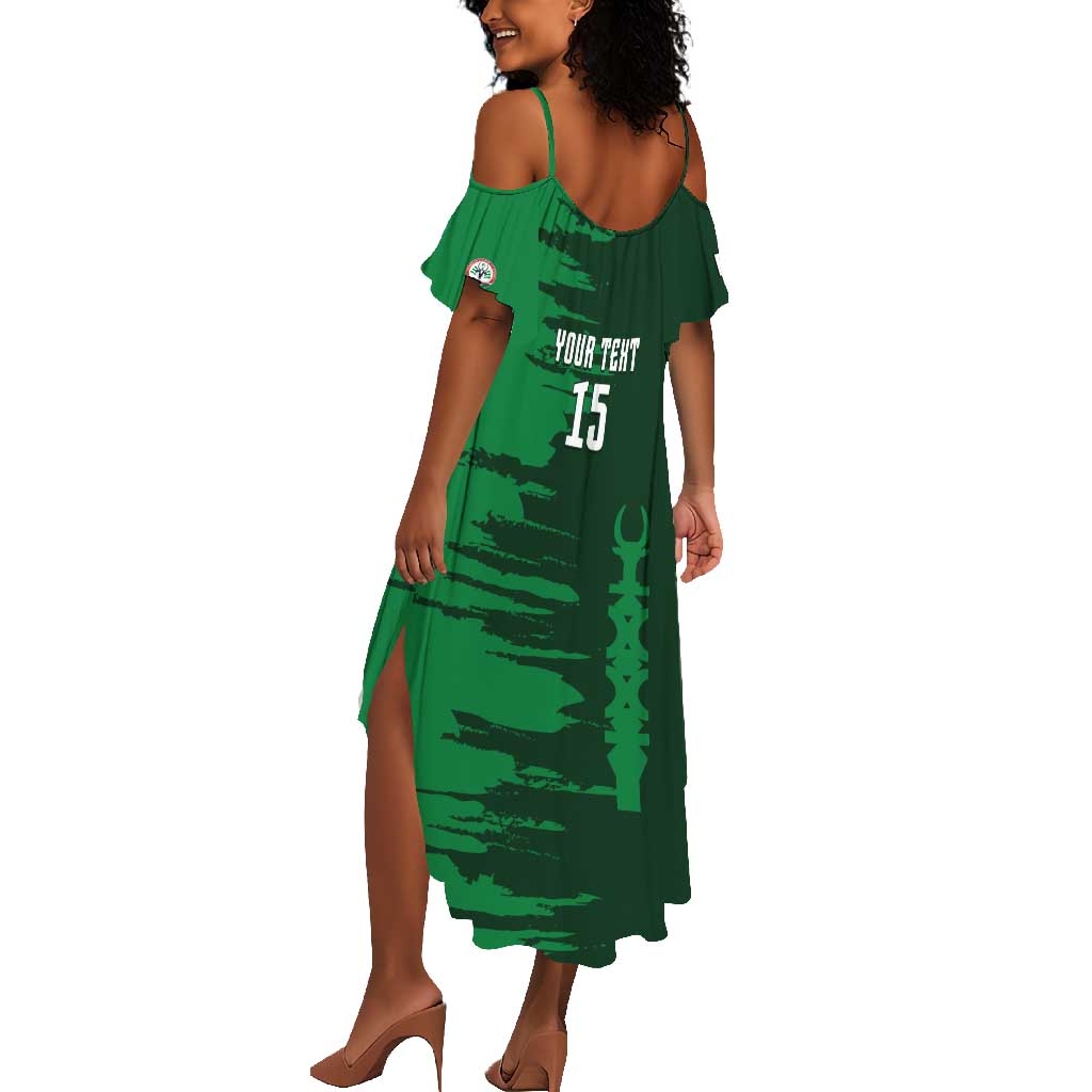 Madagascar Football Custom Summer Maxi Dress Go Champions - African Pride
