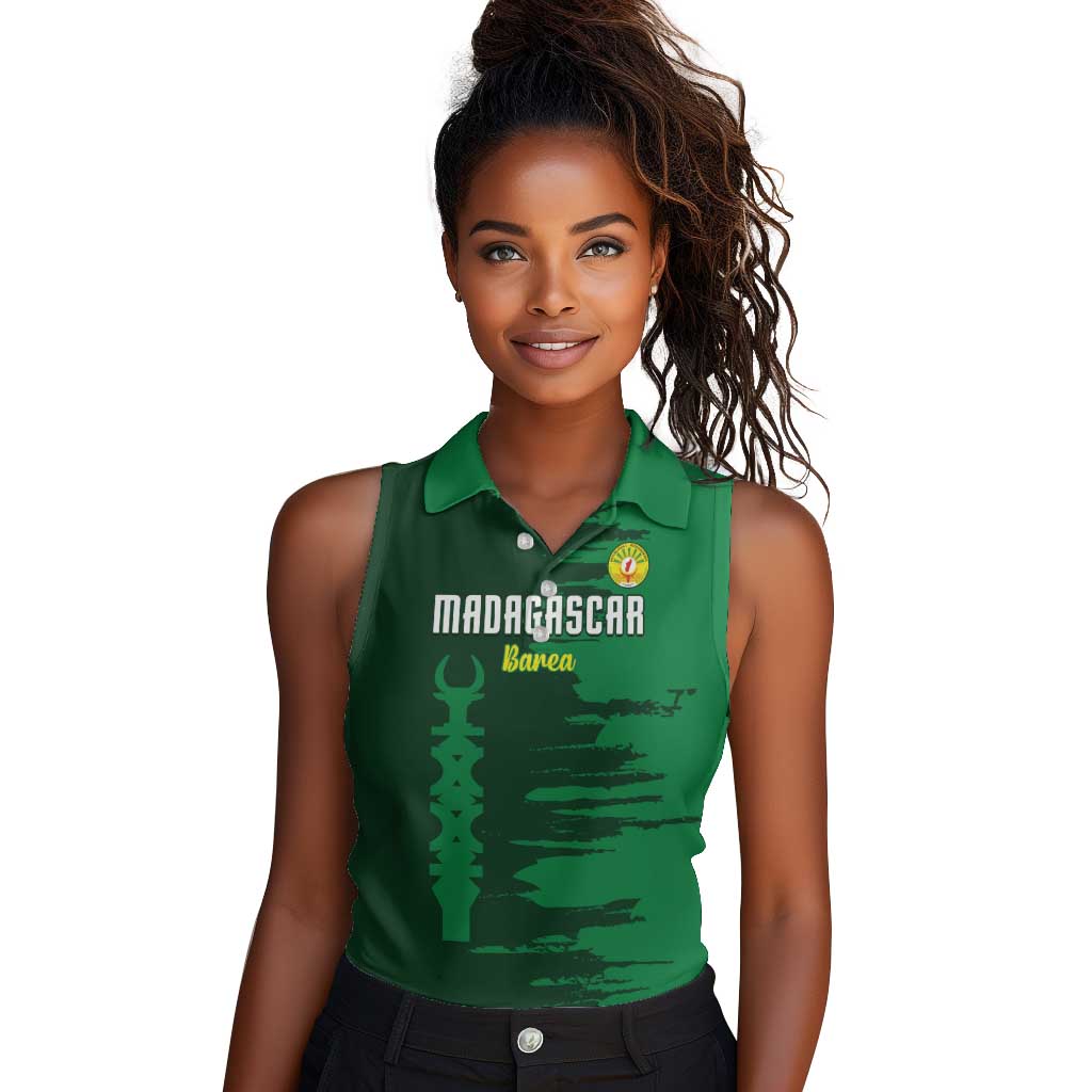 Madagascar Football Custom Women Sleeveless Polo Shirt Go Champions - African Pride