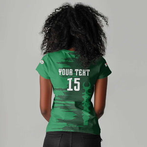 Madagascar Football Custom Women V-Neck T-Shirt Go Champions - African Pride