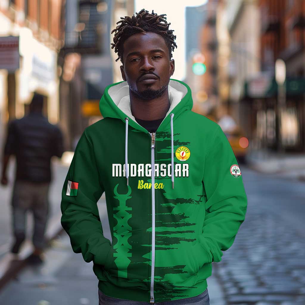 Madagascar Football Custom Zip Hoodie Go Champions - African Pride