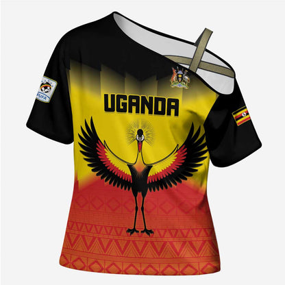 Custom Uganda Football Cross Shoulder Shirt Go Cranes Go