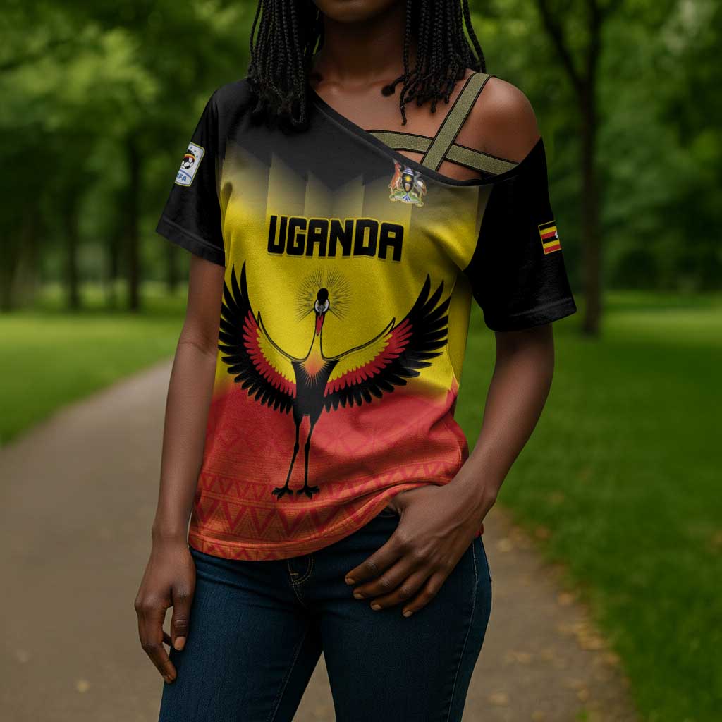 Custom Uganda Football Cross Shoulder Shirt Go Cranes Go
