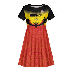 Uganda Football Custom Kid Short Sleeve Dress Go Champions - African Pride