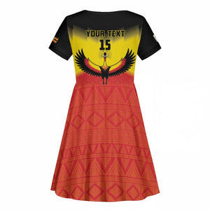 Uganda Football Custom Kid Short Sleeve Dress Go Champions - African Pride
