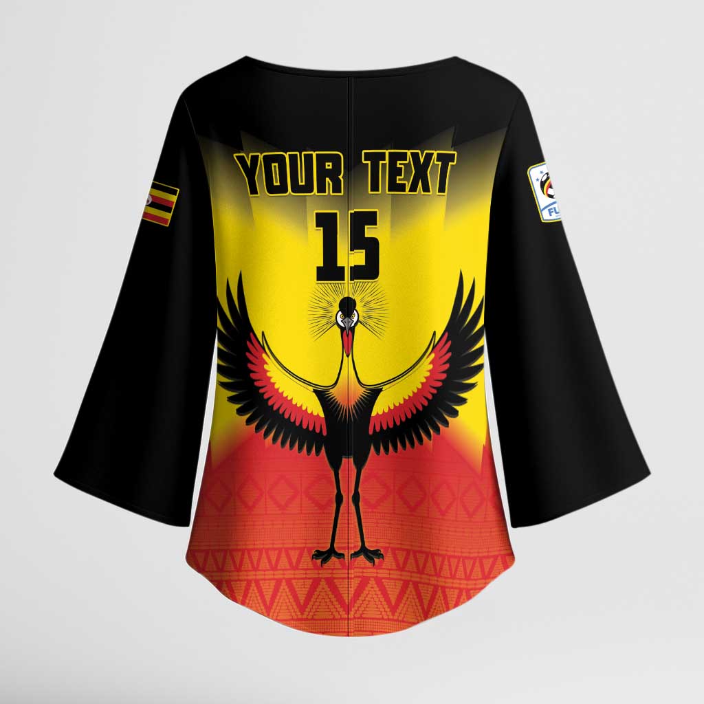 Custom Uganda Football Kimono Sleeve Blouse Go Cranes Go