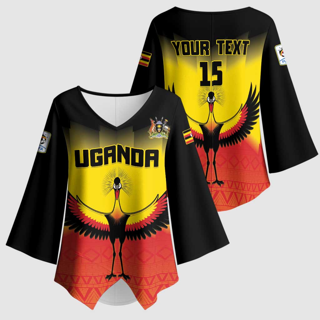 Custom Uganda Football Kimono Sleeve Blouse Go Cranes Go