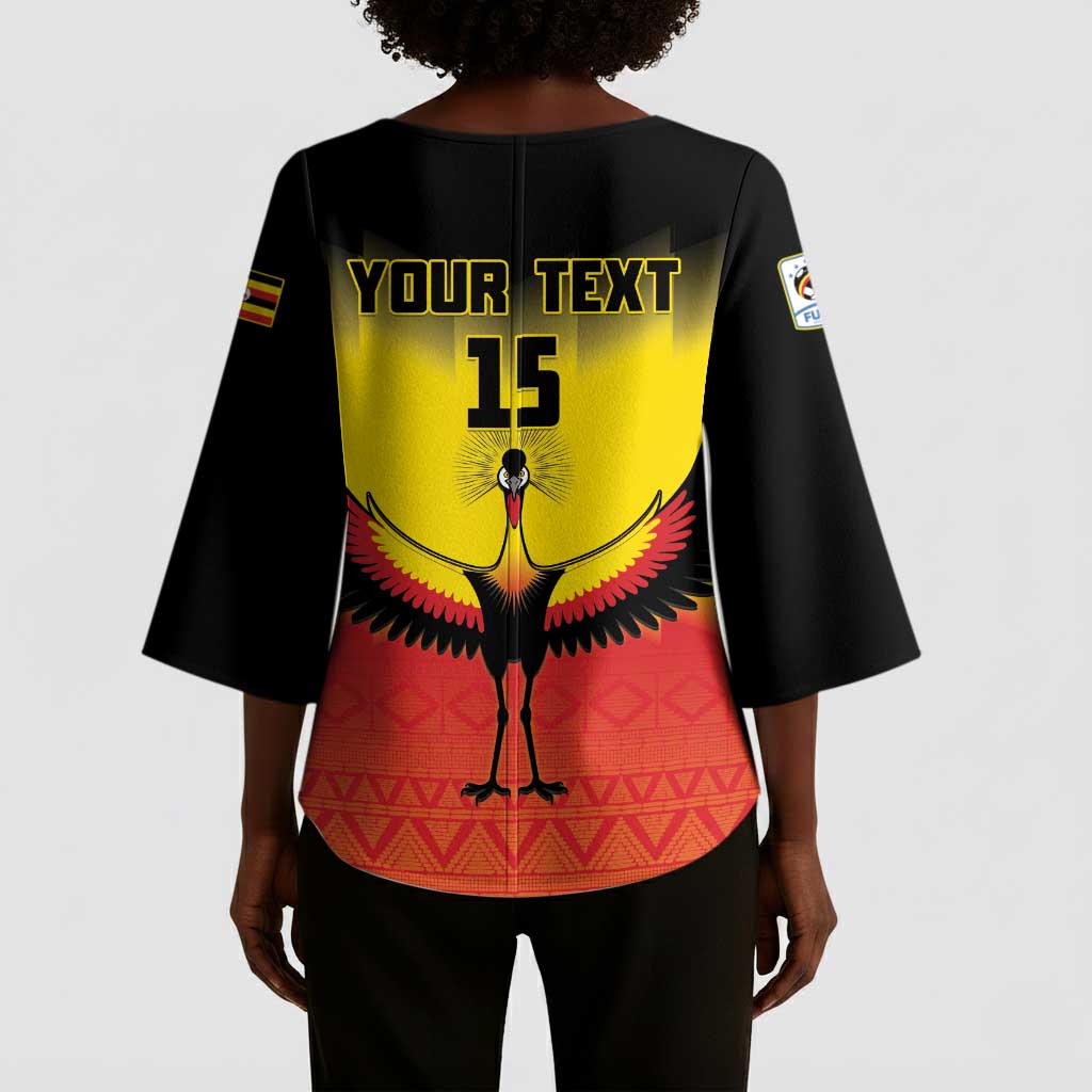 Custom Uganda Football Kimono Sleeve Blouse Go Cranes Go