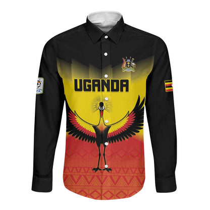 Uganda Football Custom Long Sleeve Button Shirt Go Champions - African Pride