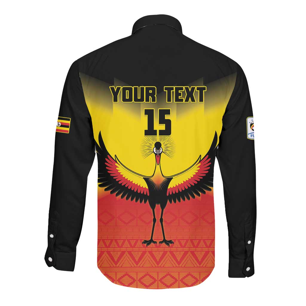 Uganda Football Custom Long Sleeve Button Shirt Go Champions - African Pride