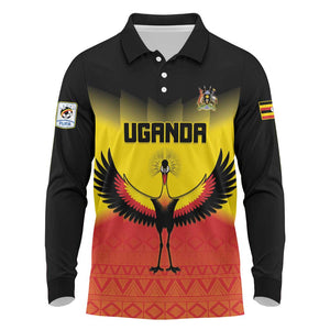 Uganda Football Custom Long Sleeve Polo Shirt Go Champions - African Pride