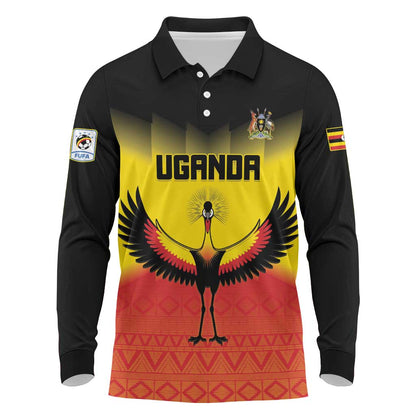 Uganda Football Custom Long Sleeve Polo Shirt Go Champions - African Pride