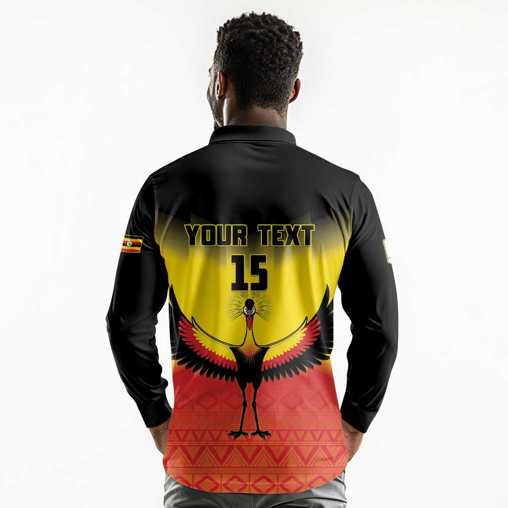 Uganda Football Custom Long Sleeve Polo Shirt Go Champions - African Pride