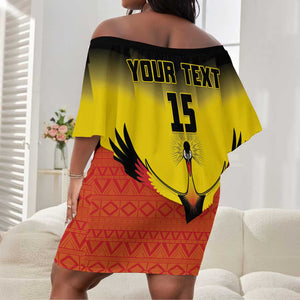 Uganda Football Custom Off Shoulder Short Dress Go Champions - African Pride