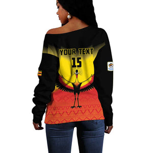 Uganda Football Custom Off Shoulder Sweater Go Champions - African Pride
