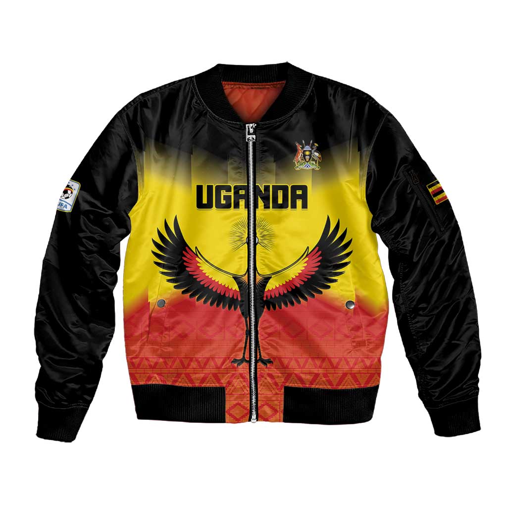 Uganda Football Custom Sleeve Zip Bomber Jacket Go Champions - African Pride