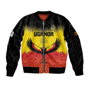 Uganda Football Custom Sleeve Zip Bomber Jacket Go Champions - African Pride