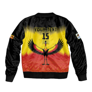Uganda Football Custom Sleeve Zip Bomber Jacket Go Champions - African Pride