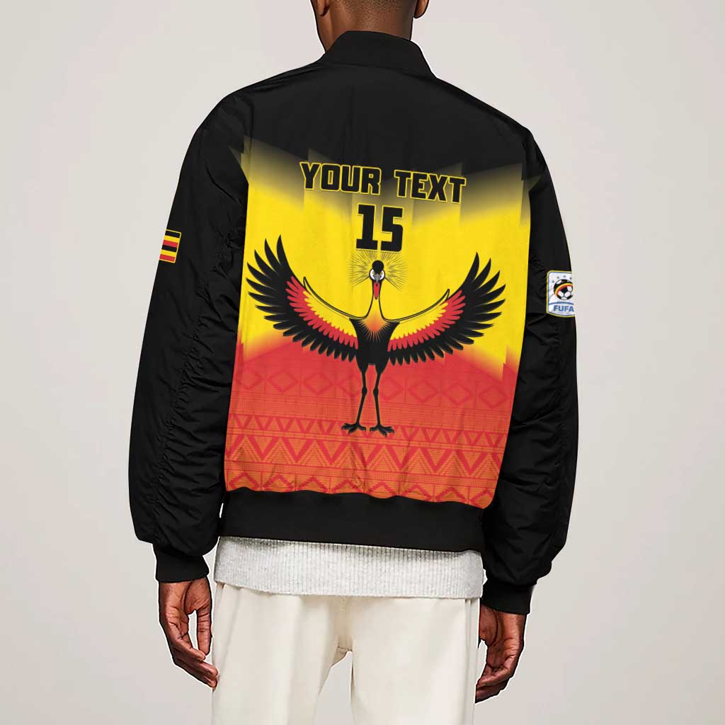 Uganda Football Custom Sleeve Zip Bomber Jacket Go Champions - African Pride