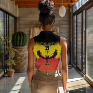 Uganda Football Custom Women Sleeveless Polo Shirt Go Champions - African Pride