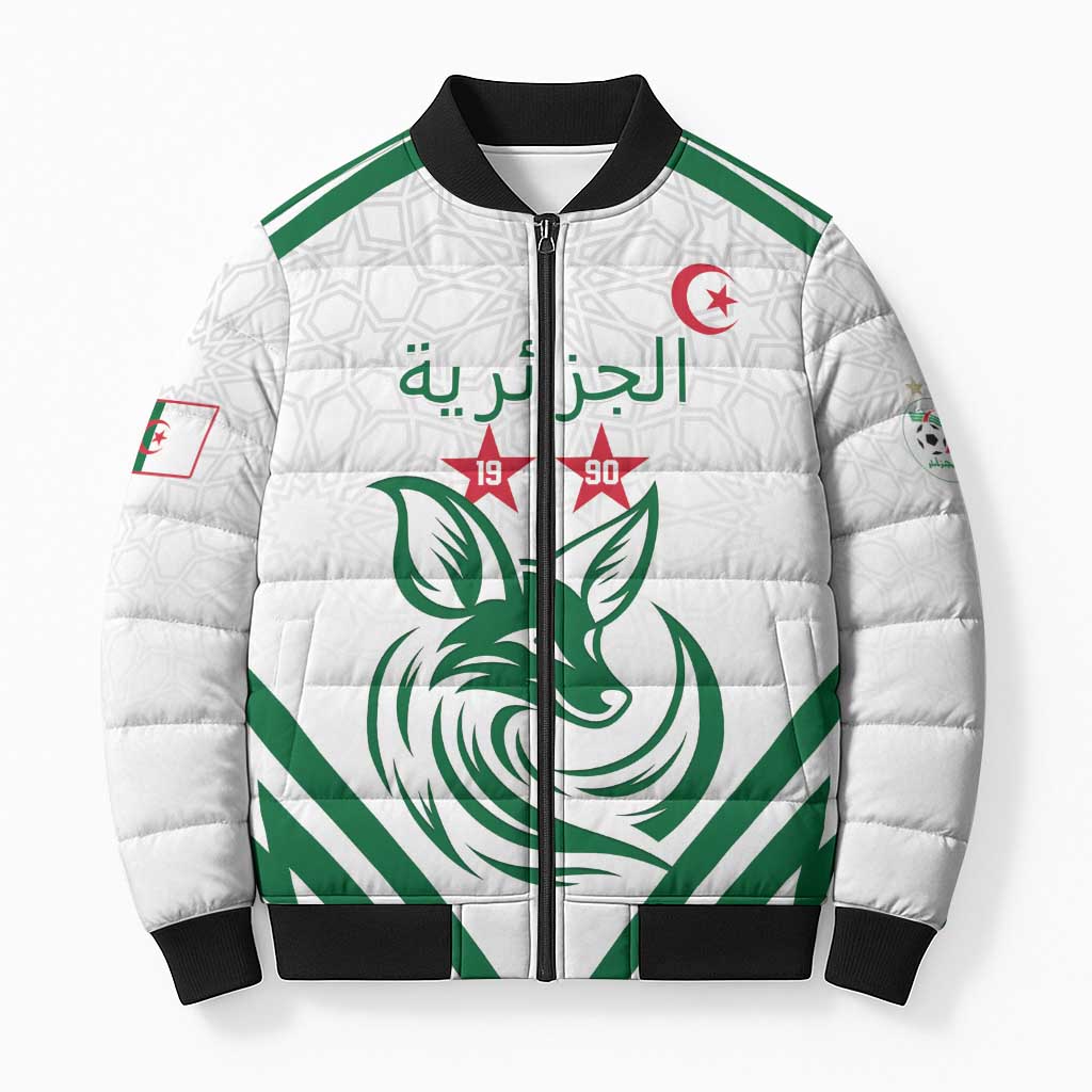 Custom Algeria Football Bomber Puffer Jacket Go Fennecs Go