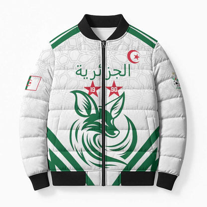 Custom Algeria Football Bomber Puffer Jacket Go Fennecs Go