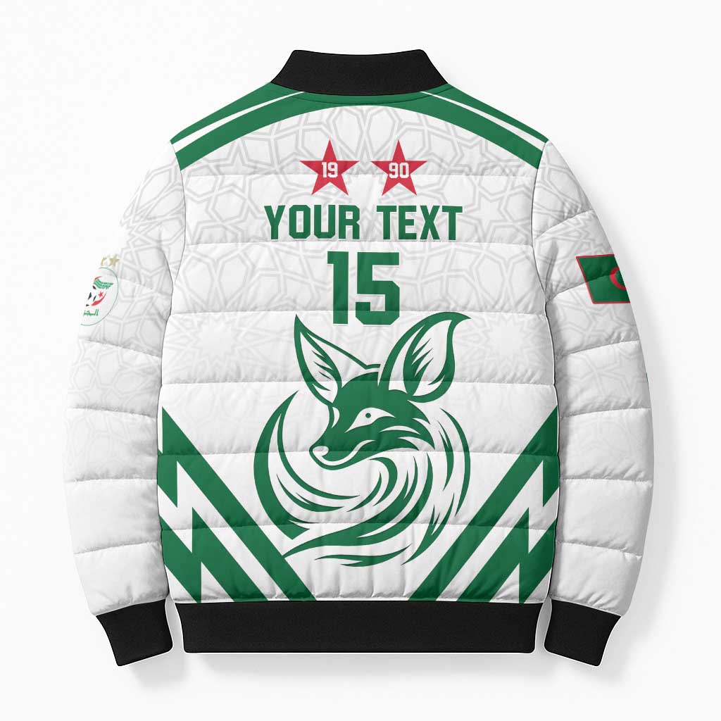 Custom Algeria Football Bomber Puffer Jacket Go Fennecs Go