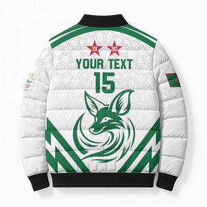 Custom Algeria Football Bomber Puffer Jacket Go Fennecs Go