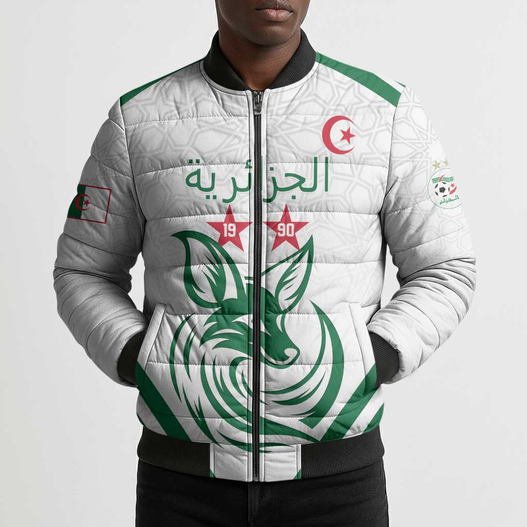Custom Algeria Football Bomber Puffer Jacket Go Fennecs Go