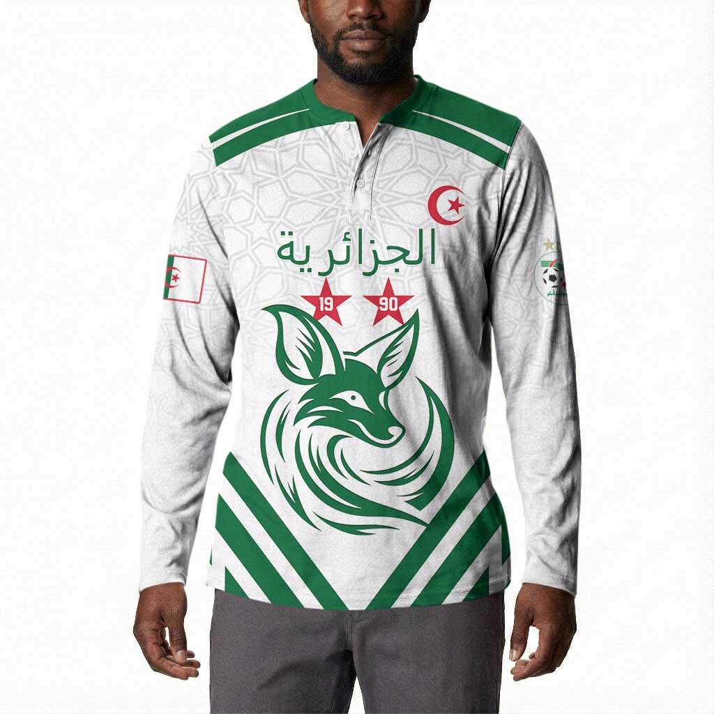 Custom Algeria Football Button Sweatshirt Go Fennecs Go