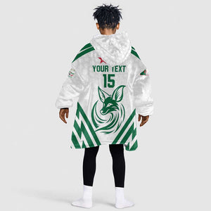 Algeria Football Custom Kid Wearable Blanket Hoodie Go Champions - African Pride