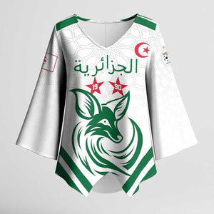 Custom Algeria Football Kimono Sleeve Blouse Go Fennecs Go
