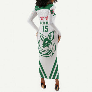 Algeria Football Custom Long Sleeve Bodycon Dress Go Champions - African Pride