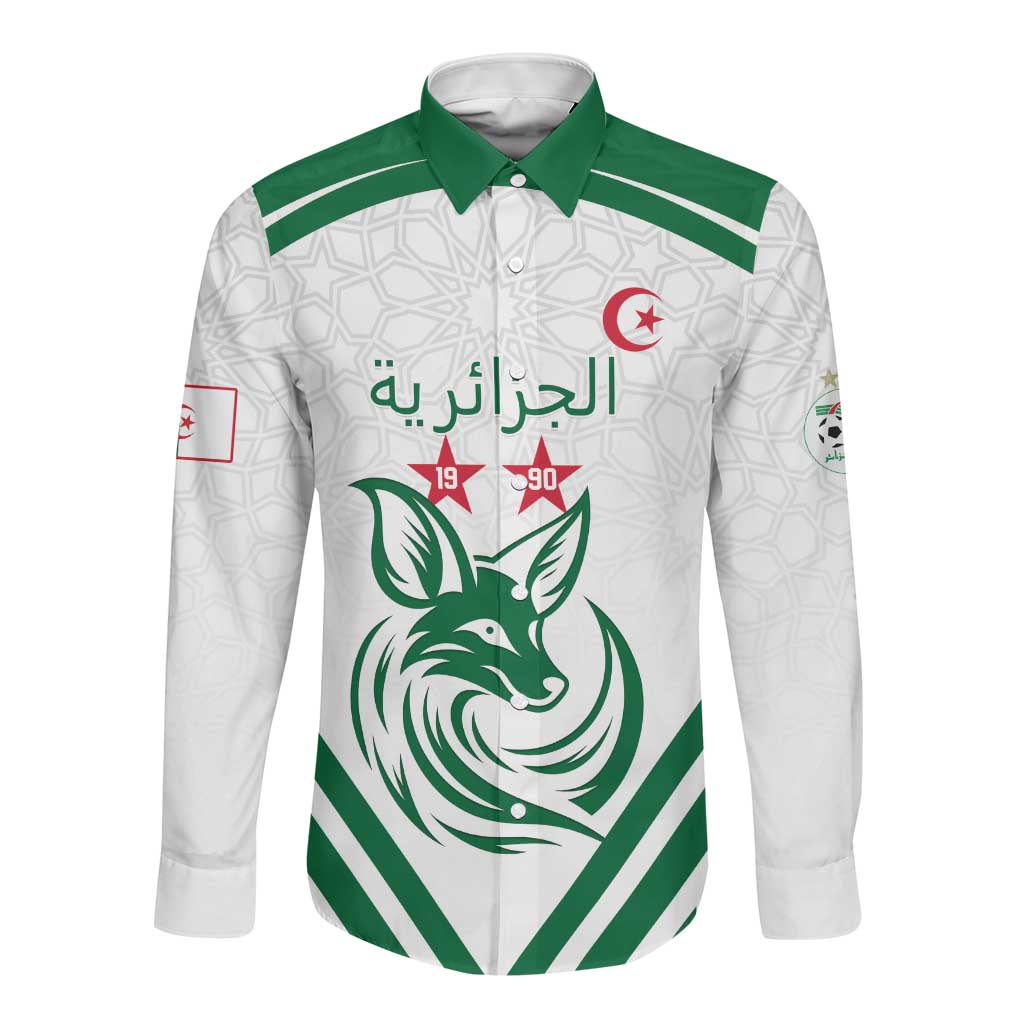 Algeria Football Custom Long Sleeve Button Shirt Go Champions - African Pride