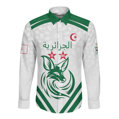 Algeria Football Custom Long Sleeve Button Shirt Go Champions - African Pride