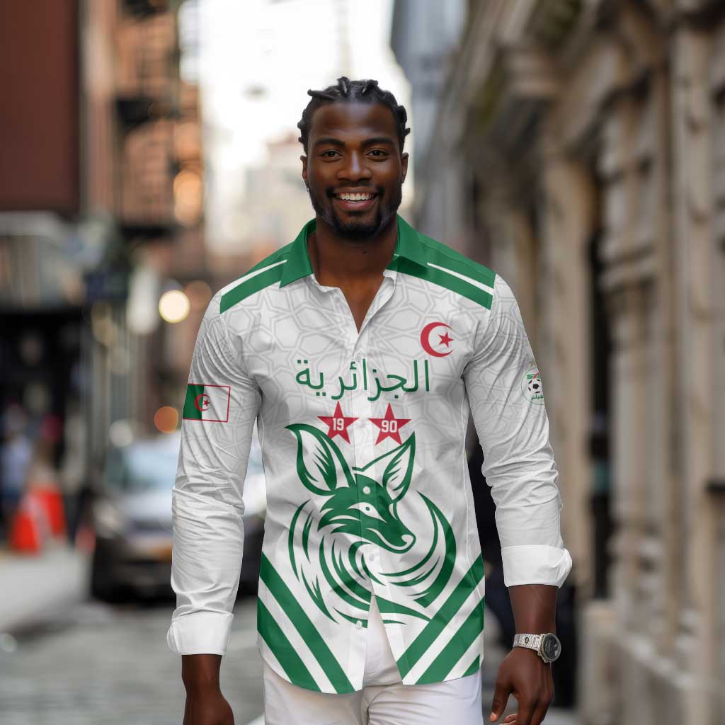 Algeria Football Custom Long Sleeve Button Shirt Go Champions - African Pride
