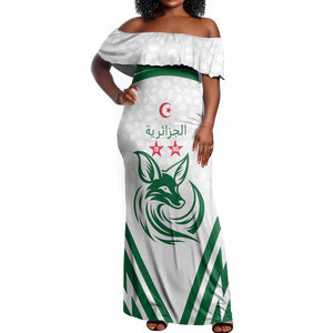 Algeria Football Custom Off Shoulder Maxi Dress Go Champions - African Pride