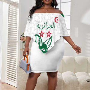 Algeria Football Custom Off Shoulder Short Dress Go Champions - African Pride