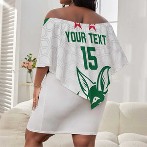 Algeria Football Custom Off Shoulder Short Dress Go Champions - African Pride