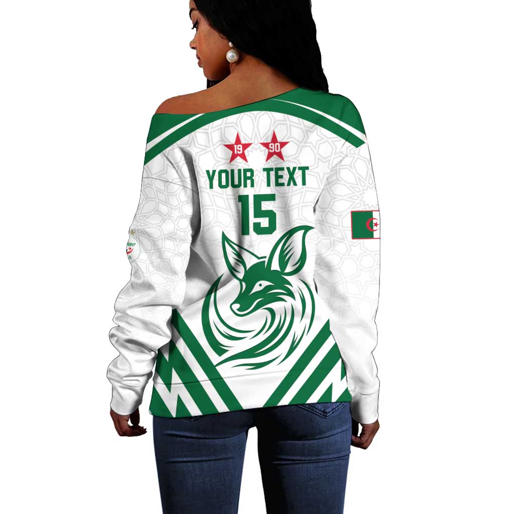 Algeria Football Custom Off Shoulder Sweater Go Champions - African Pride
