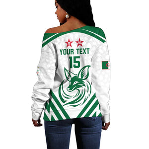 Algeria Football Custom Off Shoulder Sweater Go Champions - African Pride