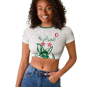 Algeria Football Custom Raglan Cropped T shirt Go Champions - African Pride