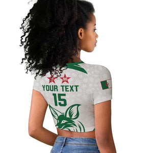 Algeria Football Custom Raglan Cropped T shirt Go Champions - African Pride
