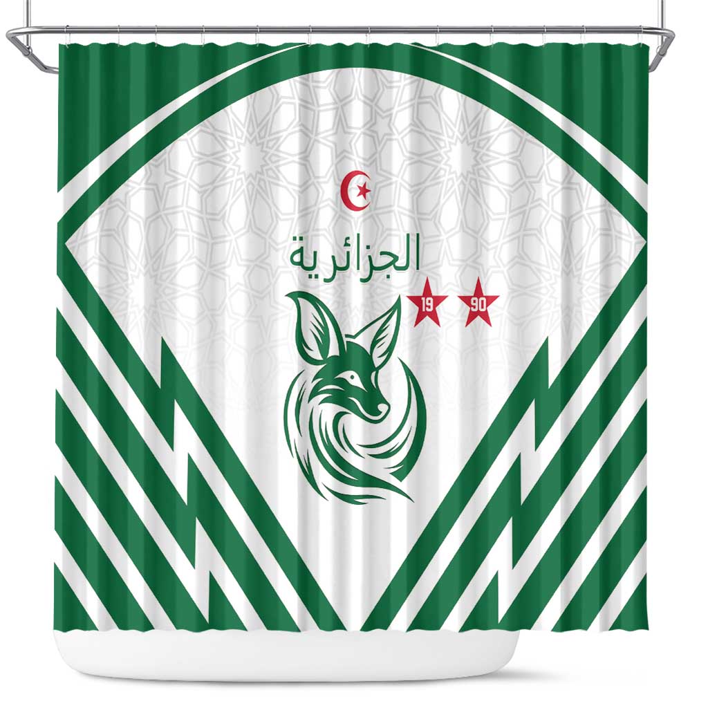 Algeria Football Shower Curtain Go Champions - African Pride