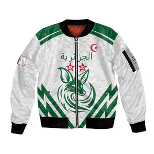 Algeria Football Custom Sleeve Zip Bomber Jacket Go Champions - African Pride