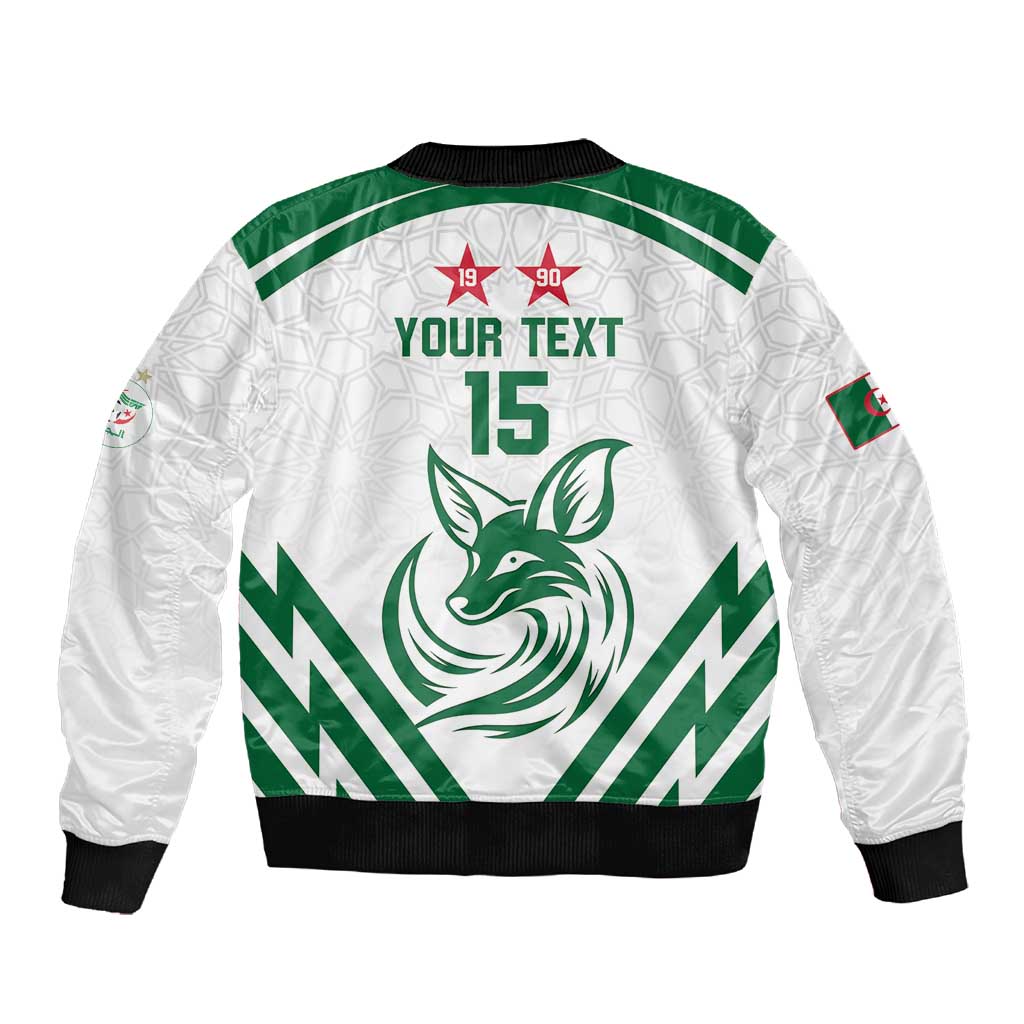 Algeria Football Custom Sleeve Zip Bomber Jacket Go Champions - African Pride