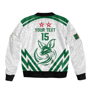 Algeria Football Custom Sleeve Zip Bomber Jacket Go Champions - African Pride