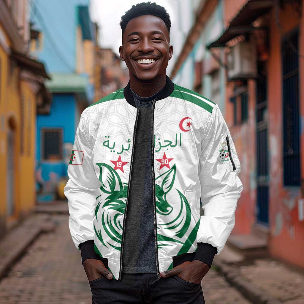 Algeria Football Custom Sleeve Zip Bomber Jacket Go Champions - African Pride