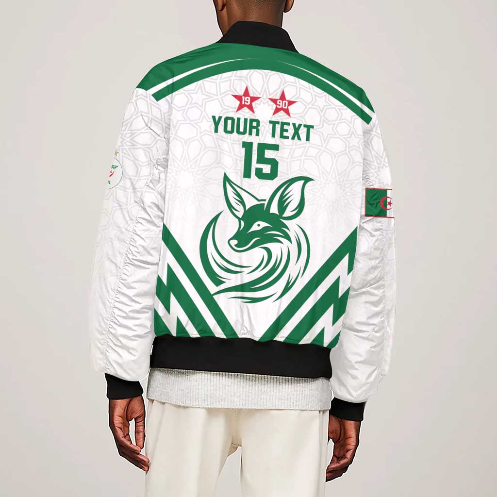 Algeria Football Custom Sleeve Zip Bomber Jacket Go Champions - African Pride
