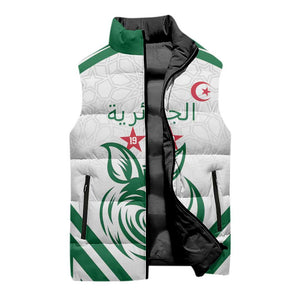 Custom Algeria Football Sleeveless Puffer Jacket Go Fennecs Go